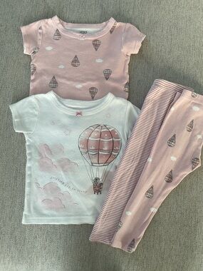 Carter’s 2T Pink & White Hot Air Balloon Pajama Set